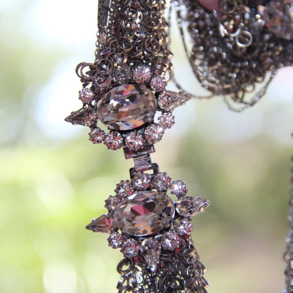 RARE Rodrigo Otazu Crystal Silver Statement Necklace - Picture 14 of 16